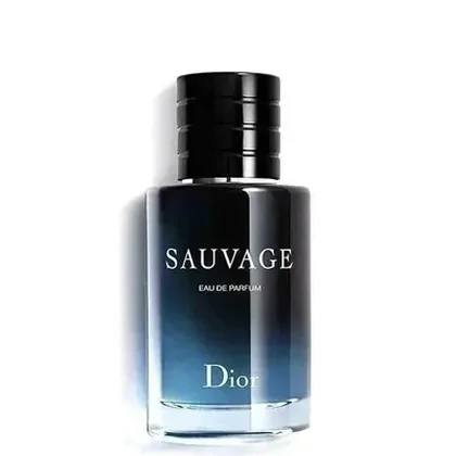 Dark perfume bottle on a white background